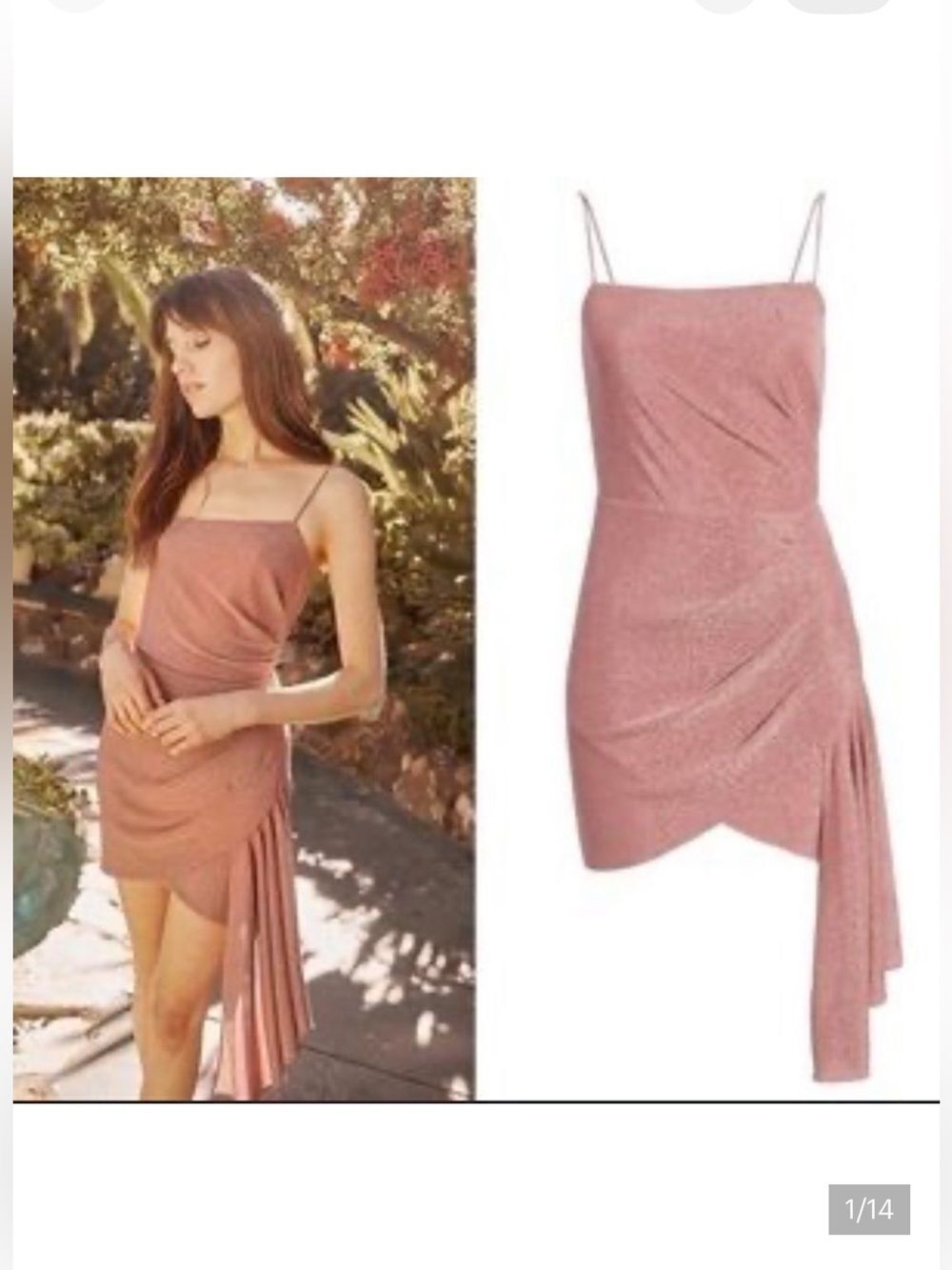NWT Saylor Jaime Metallic Mini Dress Pink Large